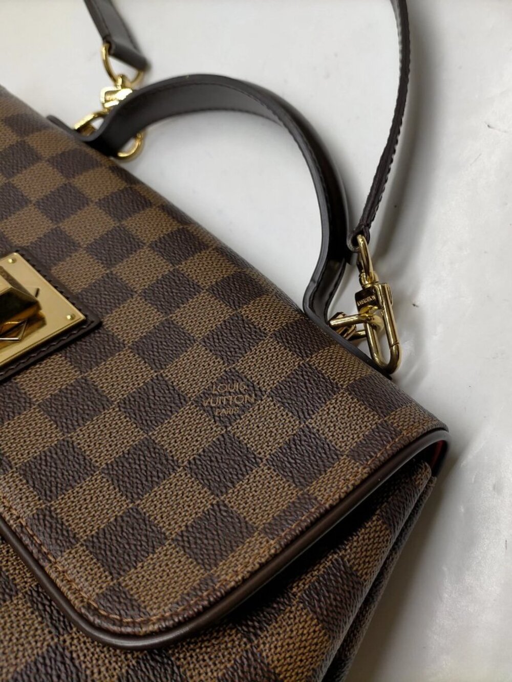 Authentic Louis Vuitton Bergamo MM Damier Ebene Canvas Satchel Crossbody - Picture 6 of 16